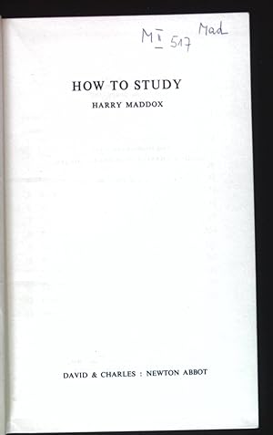 Bild des Verkufers fr How to Study. zum Verkauf von books4less (Versandantiquariat Petra Gros GmbH & Co. KG)