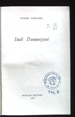 Bild des Verkufers fr Studi Dannunziani. Collana di Saggistica diretta da Mario Marcazzan, II. zum Verkauf von books4less (Versandantiquariat Petra Gros GmbH & Co. KG)