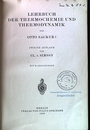 Lehrbuch der Thermochemie und Thermodynamik.