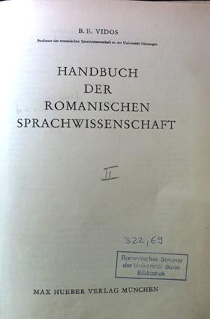 Imagen del vendedor de Handbuch der romanischen Sprachwissenschaft. a la venta por books4less (Versandantiquariat Petra Gros GmbH & Co. KG)