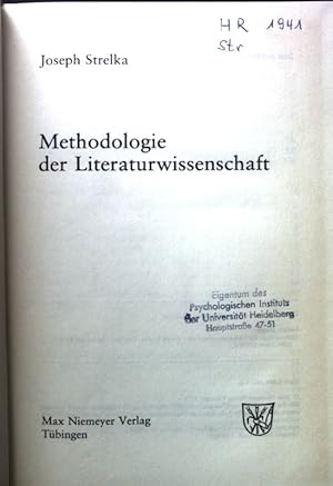 Seller image for Methodologie der Literaturwissenschaft. for sale by books4less (Versandantiquariat Petra Gros GmbH & Co. KG)