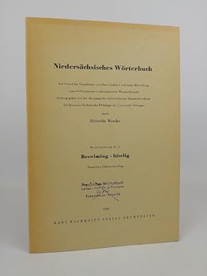 Bild des Verkufers fr Niederschsisches Wrterbuch. Lieferung 9 (II, 2): Beswiming - biselig. zum Verkauf von ANTIQUARIAT Franke BRUDDENBOOKS