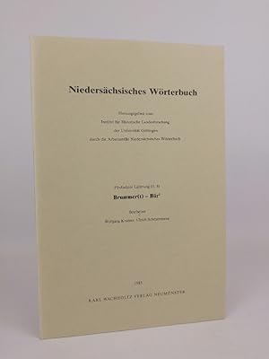 Bild des Verkufers fr Niederschsisches Wrterbuch. Lieferung 15 (II, 8): Brummer - Bur. zum Verkauf von ANTIQUARIAT Franke BRUDDENBOOKS