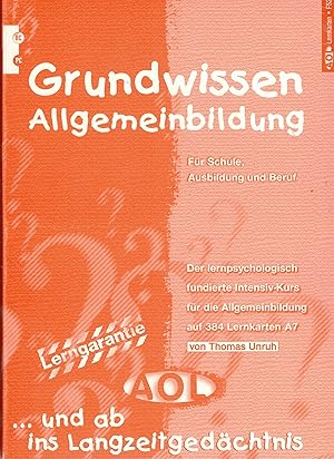 Immagine del venditore per Grundwissen Allgemeinbildung. Fr Schule, Ausbildung und Beruf. Der lernpsychologisch fundierte Intensiv-Kurs fr die Allgemeinbildung auf 384 Lernkarten A7 venduto da Paderbuch e.Kfm. Inh. Ralf R. Eichmann