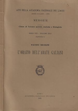 Bild des Verkufers fr L'orazio dell'Abate Galiani zum Verkauf von Biblioteca di Babele