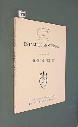 Imagen del vendedor de PIASA Paris - ESTAMPES MODERNES HENRI M. PETIET a la venta por Stampe Antiche e Libri d'Arte BOTTIGELLA