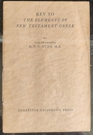 Seller image for Key to the Elements of New Testament Greek for sale by Shore Books