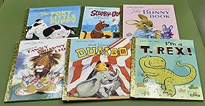 Seller image for Six Separate Titles in the 'Little Golden Book' Series. 'The Bunny Book'; 'Tengrenn;'s Tawny Scrawny Lion'; 'Scooby-Doo and the Pirate Treasure'; 'Dumbo'; 'The Poky Little Puppy' and ''I'm a T-Rex'. for sale by Libris Books