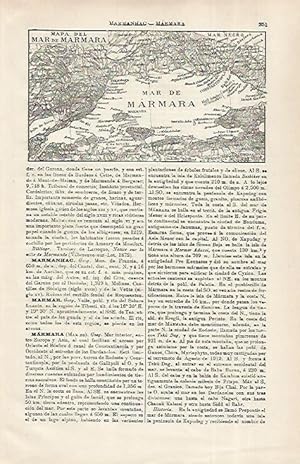 Bild des Verkufers fr LAMINA ESPASA 31693: Mapa del Mar de Marmara zum Verkauf von EL BOLETIN