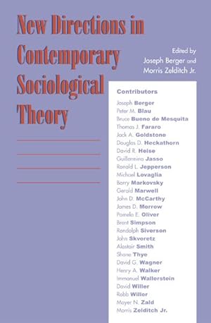 Imagen del vendedor de New Directions in Contemporary Sociological Theory a la venta por GreatBookPricesUK