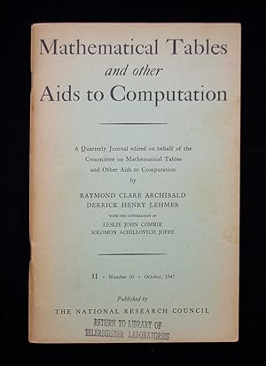 Mathematical Tables and Other Aids to Computation A Quarterly Journal edited on behalf of the Com...