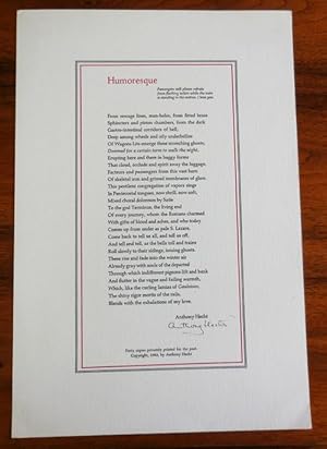 Humoresque (Signed Broadside Poem)