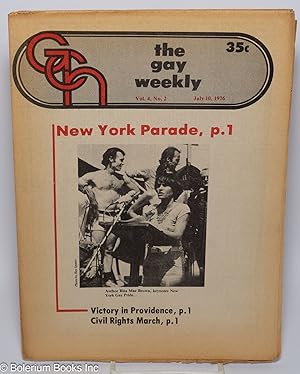 Imagen del vendedor de GCN - Gay Community News: the gay weekly; vol. 4, #2, July 10, 1976: New York Parade a la venta por Bolerium Books Inc.