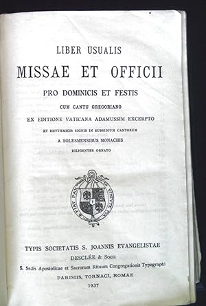 Seller image for Liber Usualis Missae et Officii pro Dominicis et festis cum cantu Gregoriano. for sale by books4less (Versandantiquariat Petra Gros GmbH & Co. KG)