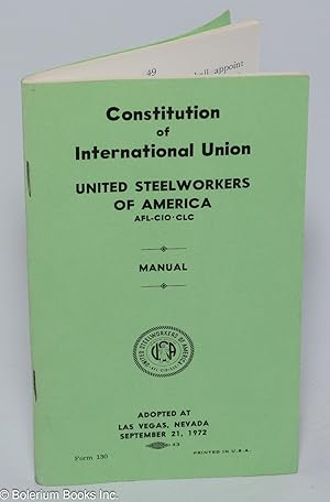 Constitution of International Union, United Steelworkers of America, AFL-CIO-CLC, Manual