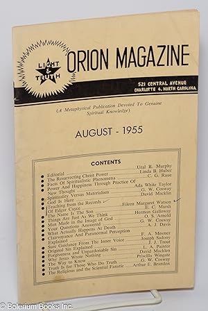 Bild des Verkufers fr Orion magazine (August 1955) zum Verkauf von Bolerium Books Inc.