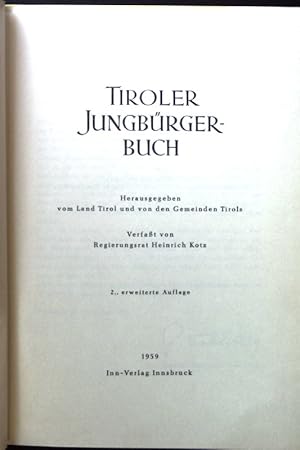 Tiroler Jungbürgerbuch.