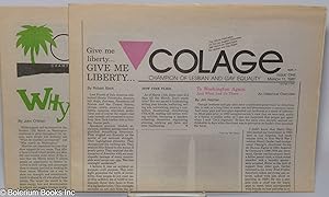 Seller image for COLAGE: Champion Of Lesbian And Gay Equality; #1 & #2, March & April 11, 1987: First two issues for sale by Bolerium Books Inc.