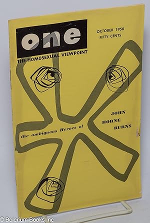 Seller image for ONE Magazine; the homosexual viewpoint; vol. 6, #10, October 1958; The ambiguous heroes of John Horne Burns for sale by Bolerium Books Inc.