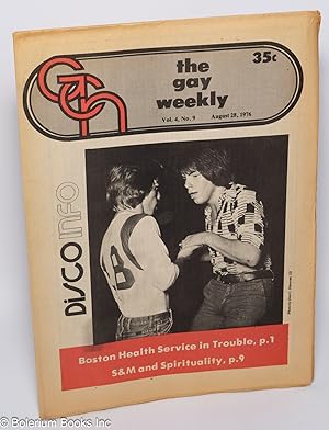 Bild des Verkufers fr GCN - Gay Community News: the gay weekly; vol. 4, #9, August 28, 1976: Disco Info zum Verkauf von Bolerium Books Inc.