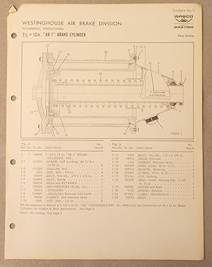 Imagen del vendedor de AB-1" Brake Cylinder: 7 1/2 X 12 Inch (Westinghouse Air Brake Co. Parts Catalog 3214-4 Supplement 2, June 1969) a la venta por Braintree Book Rack
