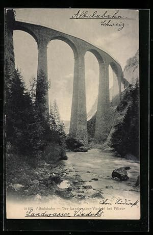 Bild des Verkufers fr Ansichtskarte Filisur, Der Landwasser-Viadukt der Albulabahn zum Verkauf von Bartko-Reher