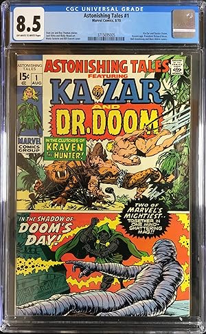 Seller image for ASTONISHING TALES No. 1 (Aug. 1970) - featuring KAZAR & DR. DOOM - CGC Graded 8.5 (VF+) for sale by OUTSIDER ENTERPRISES