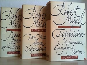 Bild des Verkufers fr Gesammelte Werke in Einzelausgaben (3 Bnde). Bd.1: Der Mann ohne Eigenschaften ( 8. Aufl.). Roman. - Bd.2: Tagebcher, Aphorismen, Essays und Reden (EA). - Bd.3: Prosa, Dramen, Spte Briefe (EA). zum Verkauf von Antiquariat im Schloss