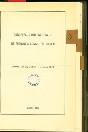 Image du vendeur pour Congressus internationalis de Ideologia Concili! Vaticani II, Romae 26 Septembris - 1 Octobris 1966. mis en vente par Antiquariat Bookfarm