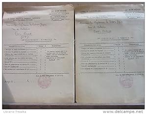 Seller image for Deux Bordereaux d'Envoi de Documentation Militaire for sale by Dmons et Merveilles