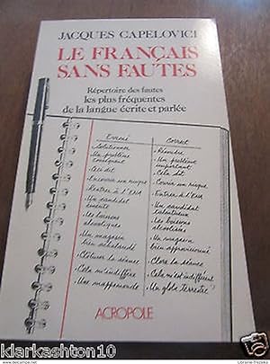 Seller image for le franais sans fautes for sale by Dmons et Merveilles