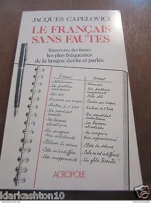 Seller image for le franais sans fautes for sale by Dmons et Merveilles