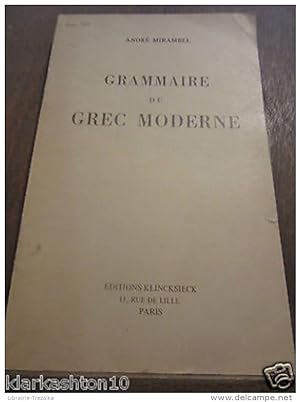 Seller image for Grammaire du Grec Moderne for sale by Dmons et Merveilles