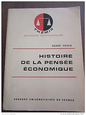 Bild des Verkufers fr Histoire de la Pense conomique zum Verkauf von Dmons et Merveilles