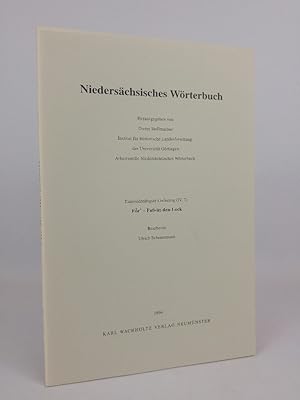 Imagen del vendedor de Niederschsisches Wrterbuch. Lieferung 31 (IV, 7): Fr - Fo-ut-den-Lock. a la venta por ANTIQUARIAT Franke BRUDDENBOOKS