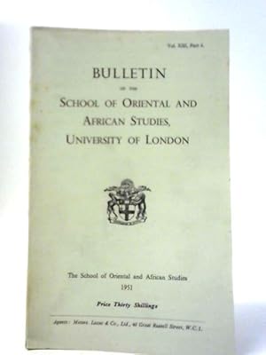 Bild des Verkufers fr Bulletin of the School of Oriental and African Studies, University of London Volume XIII Part 4 1951 zum Verkauf von World of Rare Books