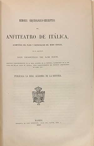 Imagen del vendedor de Memoria Arqueologico - Descriptiva del Anfiteatro de Italica a la venta por Librera Garca Prieto