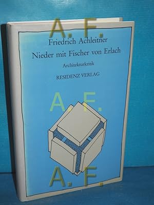 Bild des Verkufers fr Nieder mit Fischer von Erlach. zum Verkauf von Antiquarische Fundgrube e.U.