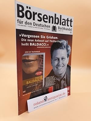 Seller image for Brsenblatt fr den Deutschen Buchhandel 61, 3. August 1999, 166. Jahrgang for sale by Roland Antiquariat UG haftungsbeschrnkt