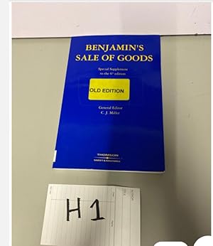 Immagine del venditore per BENJAMIN'S SALE OF GOODS 6th Edition venduto da UK LAW BOOK SELLERS LTD