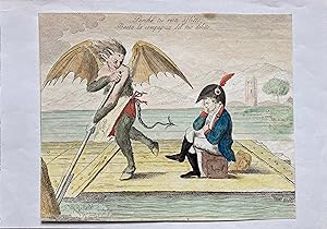 Vignetta satirica su Napoleone:Perché tu resti aflitto/ Basta la compagnia del tuo delitto