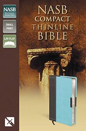 Seller image for NASB, Thinline Bible, Compact, Leathersoft, Brown/Turquoise, Red Letter Edition for sale by BuenaWave