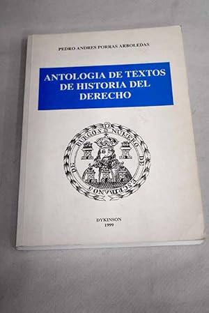 Bild des Verkufers fr Antologa de textos de historia del derecho zum Verkauf von Alcan Libros