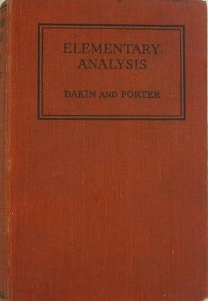 Seller image for Elementary Analysis for sale by Books and Bobs