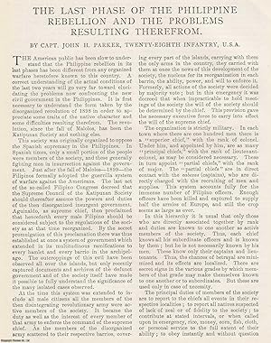 Image du vendeur pour The Last Phase of the Philippine Rebellion and the Ensuing Problems. TOGETHER WITH The Viewpoint of the Filipinos. A pair of original articles from the American Review of Reviews, 1901. mis en vente par Cosmo Books