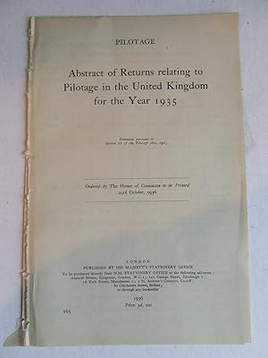 Imagen del vendedor de Abstract of Returns Relating to Pilots and Pilotage in the United Kingdom for the year 1935 a la venta por McLaren Books Ltd., ABA(associate), PBFA