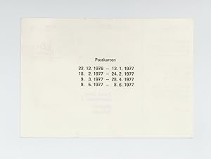 Exhibition postcard: On Kawara: Postkarten (23 July-21 August 1977)