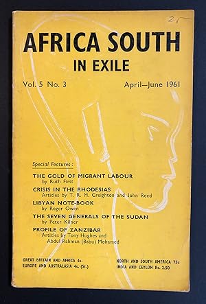 Imagen del vendedor de Africa South in Exile, Volume 5, Number 3 (April - June 1961) a la venta por Philip Smith, Bookseller