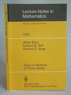 Seller image for Zeros of Sections of Power Series [Lecture Notes in Mathematics 1002] for sale by Bookworks [MWABA, IOBA]