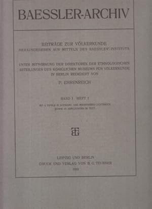 Über altperuanische Gewebe mit szenenhaften Darstellungen. Von Dr. Max Schmidt. Baessler-Archiv. ...